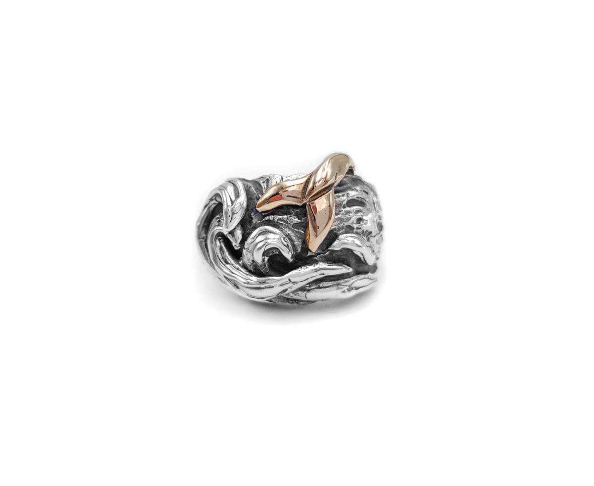 Anello Onde Balena con bronzo