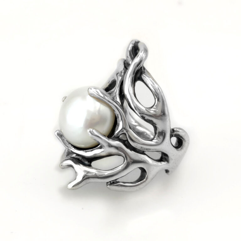 ANELLO RAMO CORALLO CON PERLA 1